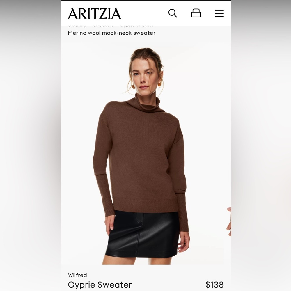 NWOT Aritzia Wilfred Cyprie sweater in camel color